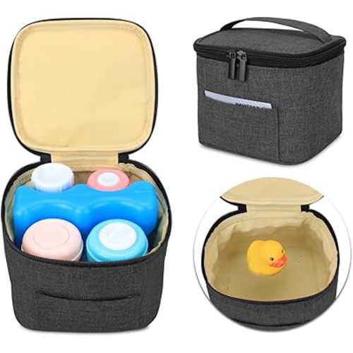 Luxja Breastmilk Cooler Bag (Hold Four 5 Ounce Breastmilk Bottles), Leakproof Breast Milk Cooler for 4 or 5 Ounce Bottles (Bag Only), Black