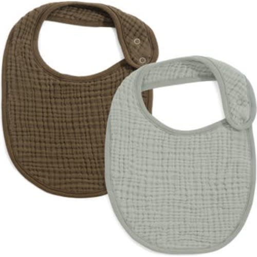 Assorted 2-Pack Organic Cotton Muslin Baby Bibs