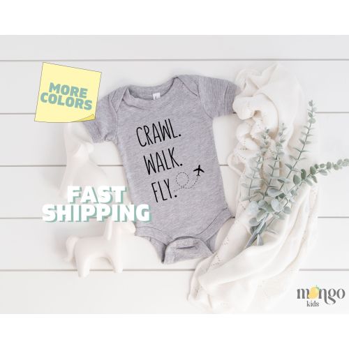 Crawl Walk Fly Custom Baby Onesies® Flight Buddy Baby Cute Co Pilot Bodysuit Airplane Baby Onesies® Air-force Kids Tshirt Personalized 273