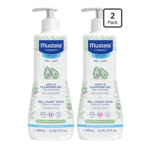 Mustela Baby Gentle Cleansing Gel - Baby Hair & Body Wash - with Natural Avocado fortified with Vitamin B5 - Biodegradable Formula & Tear-Free - 1 or 2-Pack - Various Sizes
