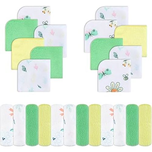 Viviland Baby Washcloths 24 Pack, Toddler Wash Cloths for Bath, Super Soft & Absorbent Bath Towel for Newborn and Infants, Baby Towels Care for Baby's Sensitive Skin