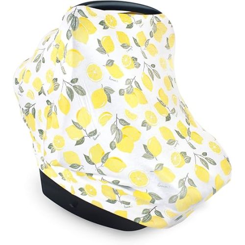 Hudson Baby Unisex Baby Multi-use Car Seat Canopy, Lemons, One Size