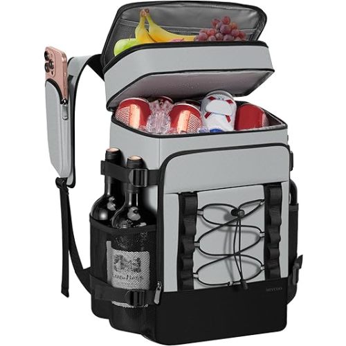 Cooler Backpack - 40 Cans Insulated Backpack Cooler for Men & Women, Portable 2 Leak Proof Compartments Coolers Bag for Beach Travel Picnic Lunch Hiking BBQ Camping - MIYCOO