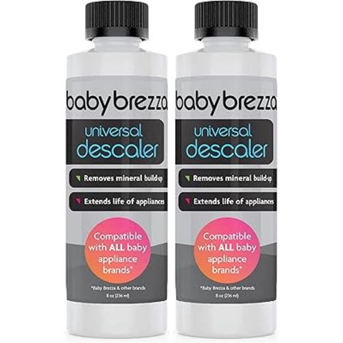 Baby Brezza Descaler 8 oz. Made in USA. Universal Descaling Solution for Brezza and Other Baby Appliances. Removes Mineral Build-up and extends Your Machine’s lifespan (Pack of 2)