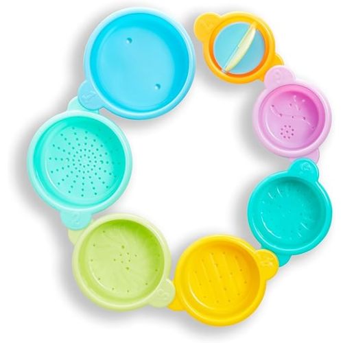 Munchkin Connect-A-Cup Bath Toy, Stacking and Straining Cups for Baby and Toddler