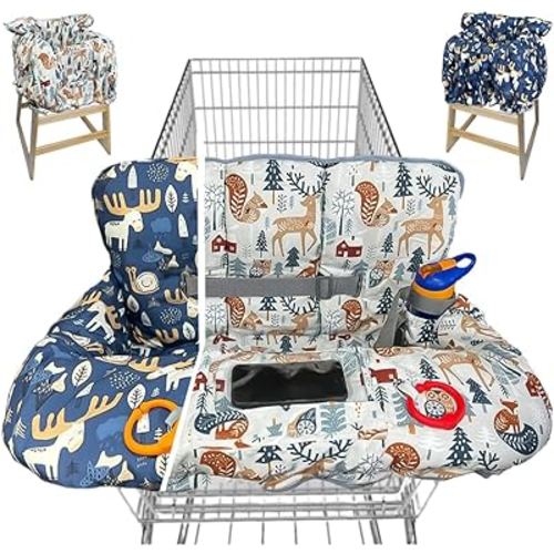 Shopping Cart Cover for Baby Grocery Cart Cover for Baby boy and Baby Girl, High Chair Cover for Baby and Toddler, Baby Registry Gift - Waterproof - Extra Large - Cotton - Double Sided (multi)