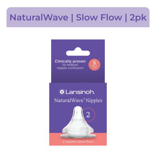 Lansinoh NaturalWave Baby Bottle Nipples, Slow Flow, 2 Ct HSA/FSA Eligible
