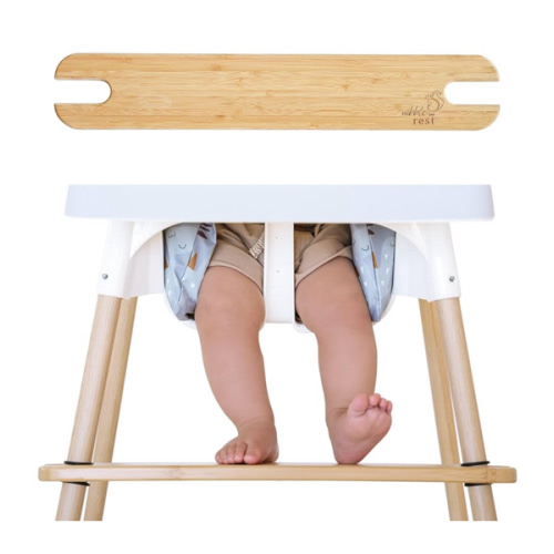 Woodsi Footsi Highchair Footrest for IKEA Antilop, Bamboo Wooden Footrest, Height Adjustable, High Chair Accessories,Suitable Footstool with Rounded Corners