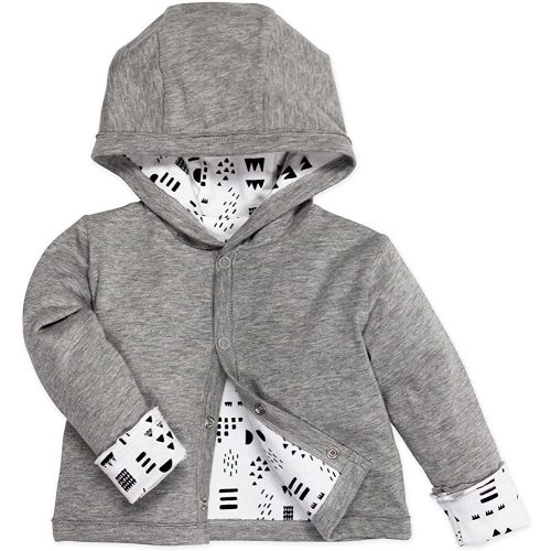HonestBaby Snap-Front Hooded Jackets, Side-Snap Top, Hoodies in Cozy 100% Organic Cotton Infant Baby Boys, Girls, Unisex