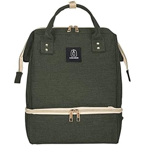 Breast Pump Backpack - Cooler and Moistureproof Bag Double Layer for Mother Outdoor Working Backpack with USB Charging Port, Large (Amy Green)