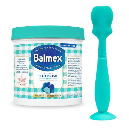 Balmex Baby Diaper Rash Cream 16oz + Diaper Cream Brush Applicator, Clinically Proven To Reduce Redness in One Use*, with Zinc Oxide + Botanicals, Pediatrician-Recommended & Dermatologist Tested