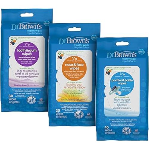 Dr. Brown's Healthy Wipes for Babies and Toddlers, 40 Count, Variety 3 Pack