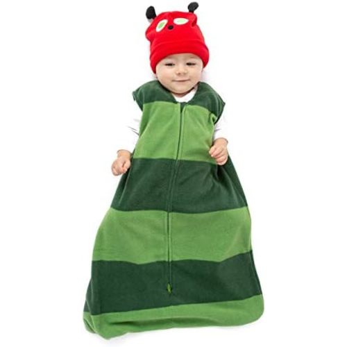 Baby Fleece Sleep Sack - Infant Wearable Blanket Newborn Swaddle Sleepbag & Hat