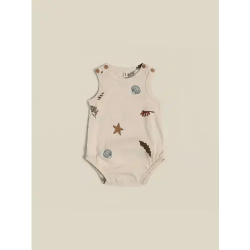 Seaweed Sleeveless Baby Bodysuit | Organic Zoo