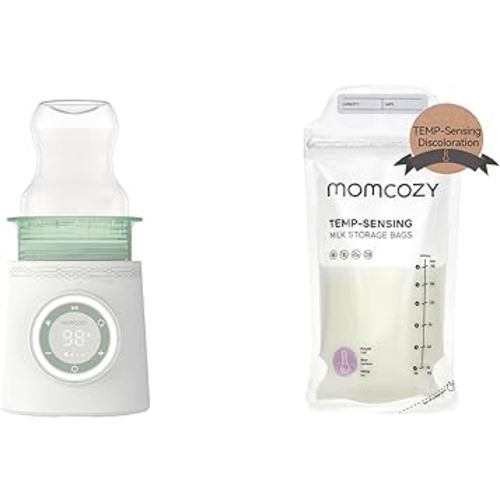 Momcozy Portable Bottle Warmer for Travel & Momcozy Breastmilk Storing Bags 120pcs