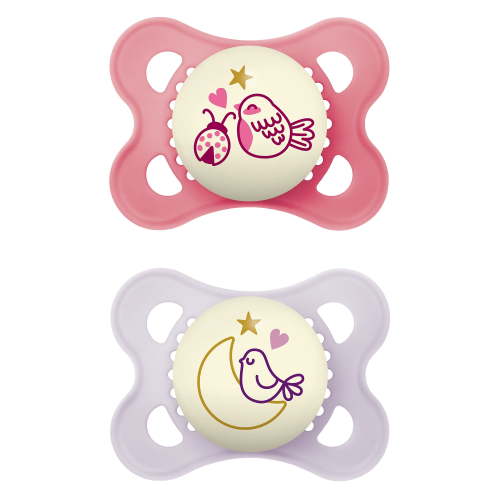 MAM Night Pacifier, 0-6 Months, 2 Pack