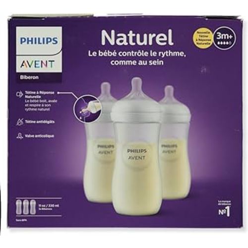 Avent 3-Pack Natural Wide Neck Bottles (11 oz.) - clear, one size