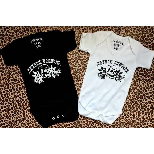 Little Terror - tattoo flash baby body suit/vest spooky halloween gift