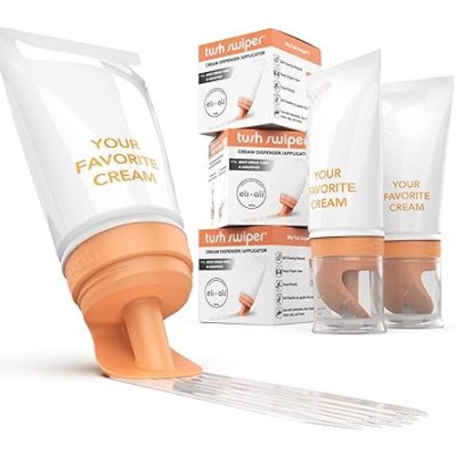 Eli & Ali Tush Swiper - Diaper Rash Cream & Butt Paste Applicator - Universal Fit for Most Diaper Creams | Mess-Free & Hygienic Alternative to Cream Spatula - Carry Less Baby Gear - Orange, 3 Pack