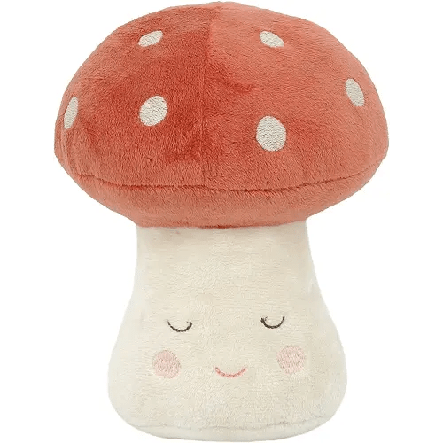 MON AMI Mushroom Soft Baby Rattle Toy for Ages 6 Months+, 7” Plush Stuffed Rattle Toys for Infants & Toddlers - Baby Rattle with Sound