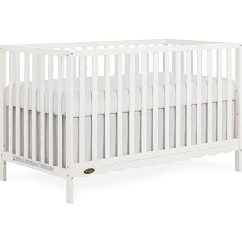 Dream On Me Synergy Wave 5-in-1 Convertible Crib in Cannoli Cream, JPMA & Greenguard Gold Certified, Converts from a Baby Crib to a Toddler Bed, Daybed, and Full-Size Bed