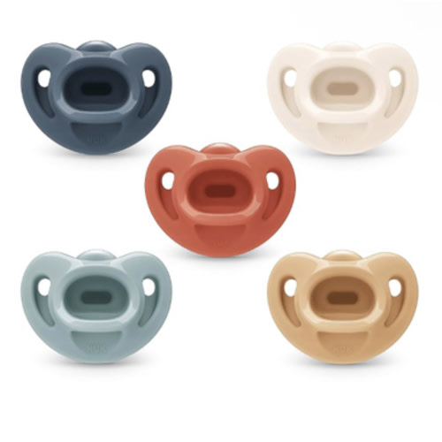NUK Timeless Comfy Pacifier | 100% Silicone, One-Piece Design | BPA-Free, Gentle on Baby’s Skin | 5-Pack, for 0-6M