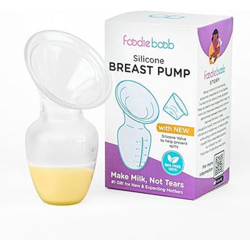 Manual Breast Pump – 4oz Capacity – Custom Spill Proof Duckbill Valve – Portable Hands Free Wearable Pump for Breastfeeding – Easy Clean - Expectant Mother and New Mom Gift