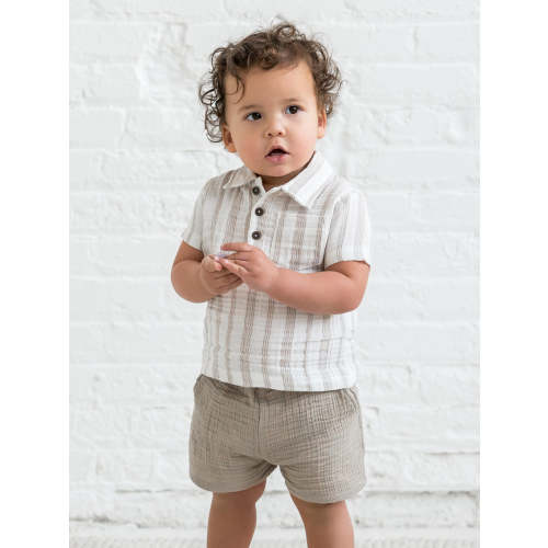 Ezra Muslin Short Sleeve Polo