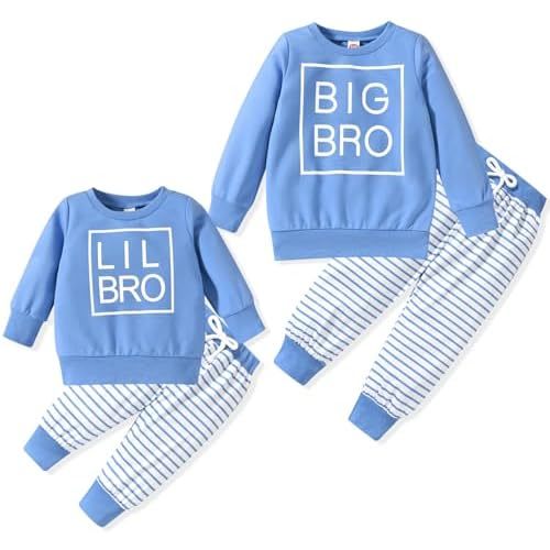 Big Brother Little Brother Matching Outfits Toddler baby boy Sweatshirt+Long Pants Fall Winter Matching Outfits
