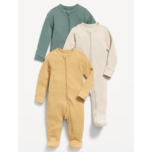 2-Way-Zip Sleep & Play Footed One-Piece 3-Pack for Baby