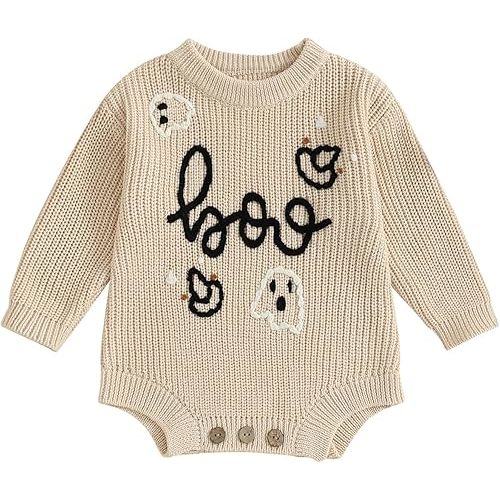 FYBITBO Baby Girl Boy Sweater Knit Oversized Pullover Sweatshirt Romper Onesie Warm Fall Winter Clothes Outfit Newborn