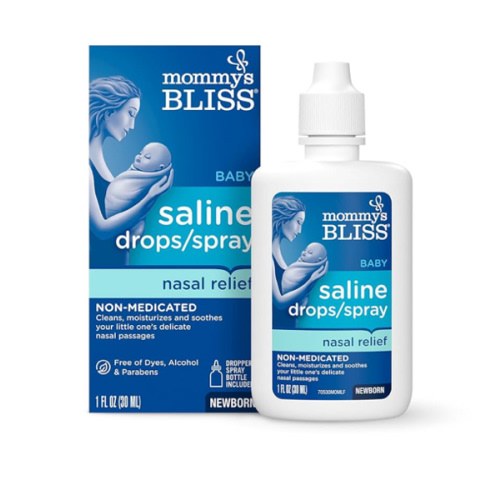 Mommy's Bliss Saline Drops/Spray, Nasal Relief for Newborns & Up, 1 Fl Oz