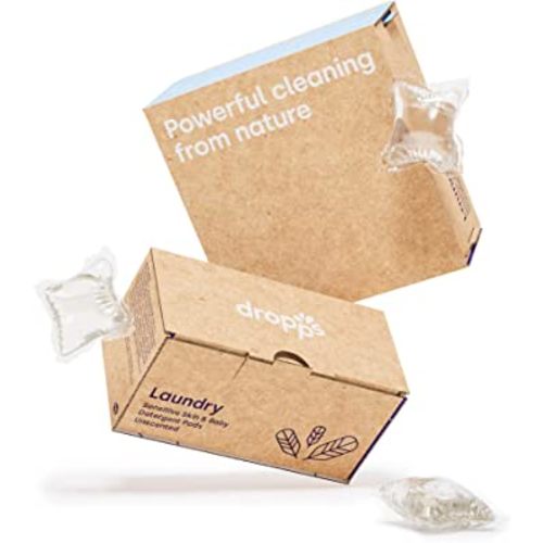 Dropps Sensitive Skin & Baby Laundry Detergent | Unscented, 160 Pods | Fragrance & Dye Free | Low-Waste Packaging | For All Machines + High Efficiency (HE) | Powered by Natural Plant-Based Ingredients
