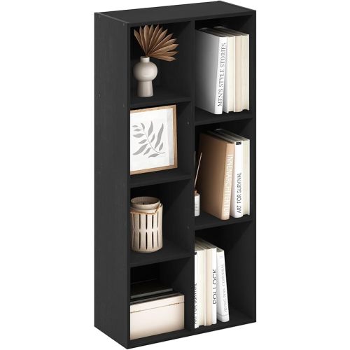 Furinno Luder 7-Cube Reversible Open Shelf, Blackwood