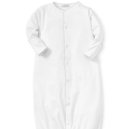 White/Silver New Kissy Dots Print Converter Gown