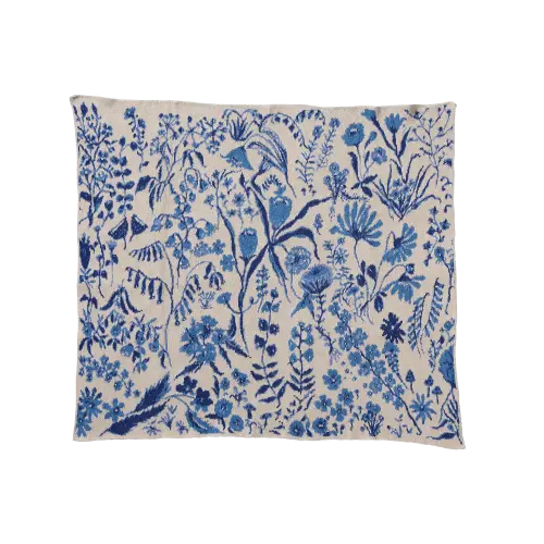 child flower field sky blue — Hillery SproattKnit Blankets-HILLERY SPROATT