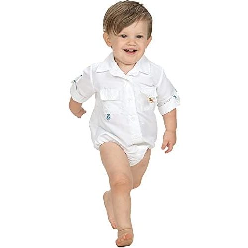 Baby Boys PFG Vented Fishing Shirt Button Up One Piece (8 Color Options)