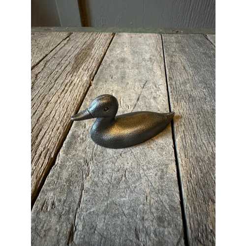 Small Cast Iron Duck Decoy Statue - Figurine Shelf Art Mallard Hunting Rustic Gift