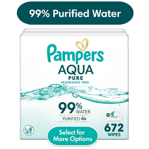 Pampers Aqua Pure Baby Wipes Unscented 99% Water Hypoallergenic 672 Count