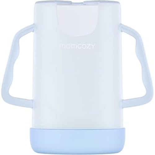 Momcozy Squeeze Pouch Holder for Food Pouches and Drink Boxes, Baby Pouch Holder Allows Baby to Self-Feed and Avoid Messes, Baby Food Pouch Holder Handle is Easy to Grip, Comfortable, Blue