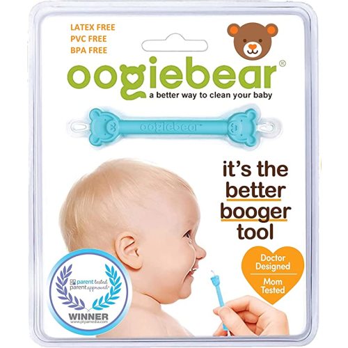 oogiebear - Nose and Ear Gadget. Safe, Easy Nasal Booger and Ear Wax Remover for Newborns, Infants and Toddlers. Dual Earwax and Snot Remover. Aspirator Alternative - 1 Blue booger picker