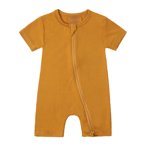 SXIMEE Unisex Baby Buttery-Soft Short Sleeve Romper with Bamboo Viscose Made, 2 Way Zipper Sleeper Pajamas