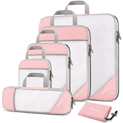 Compression Packing Cubes, Gonex Extensible Storage Mesh Bags Organizers
