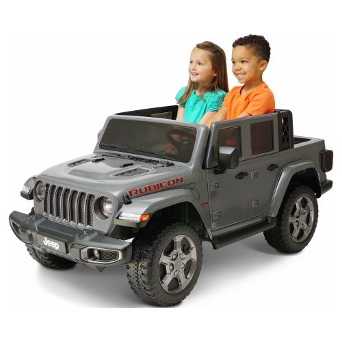 Hyper Toys 2-Seater Jeep Gladiator Rubicon 12V Ride-on, for Children Ages 3-8, Gray, Max Speed 5 mph