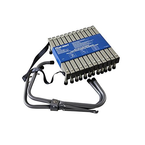 First Alert Two-Story Fire Escape Ladder, Steel, Anti-Slip, EL52-2, Black