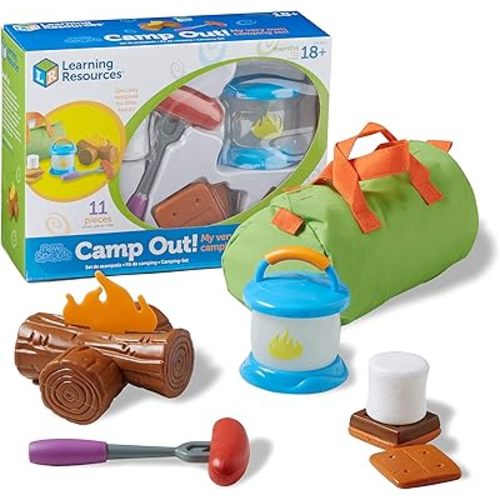 Learning Resources New Sprouts Camp Out! My Very Own Camping Set - 11 Pieces, Ages 18+ months Toddler Camping Toys, Outdoor Toys, Camp Out Play Set for Kids, Camping for Preschoolers