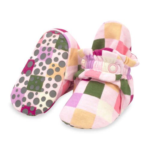 Checker Organic Cotton Gripper Baby Bootie – Zutano