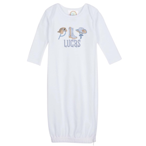 Cowboy Trio Embroidered Gown