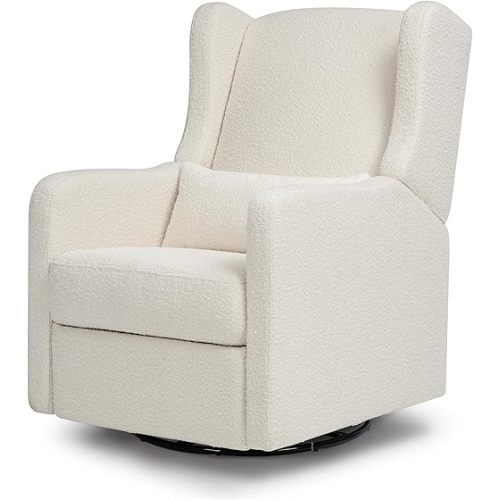 DaVinci Carter’s Arlo 270° Swivel Rocker Recliner Chair - GREENGUARD Gold, FSC & Certi-PUR US Certified - Ultra Comfy Nursery Glider Recliner - Glider Rocking Chair for Nursery and Living Room, Ivory