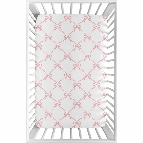 Ballerina and Ballet Bows Collection Mini Crib Sheet